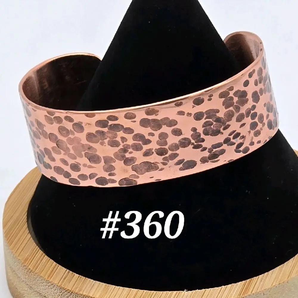 #360 Pure Copper 6" x 7/8" Hammered Cuff Bracelet Handmade Artisan Jewelry Unisex Gift Ready Open Cuff Design Comfortable Daily Wear