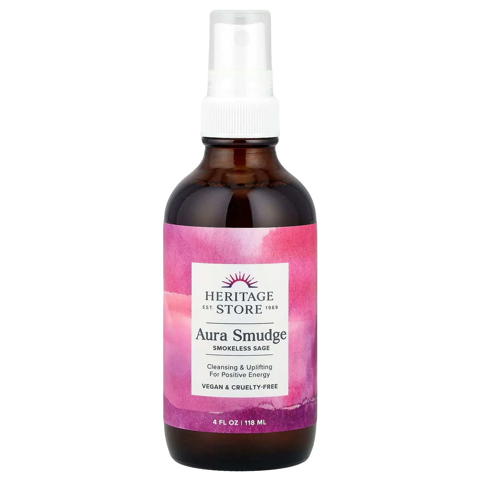 Heritage Store Aura Smudge, Smokeless Sage , 4 fl oz (118 ml)