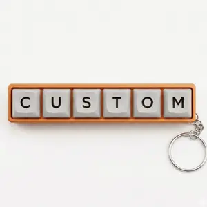 Custom Key Fidget Keychain, Personalized Mini Keyboard Clicker, 3D Printed Gamer Gift