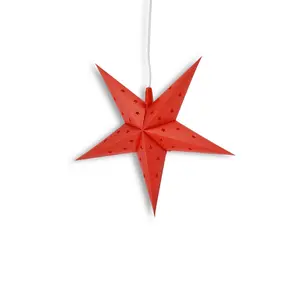 16 Inch Red Weatherproof Star Lantern Lamp, Hanging Decoration (Shade Only)