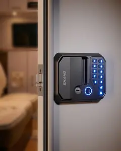 Smart RV Door Lock Replacement–Keyless Entry with APP & Fingerprint–IP65 Waterproof & Dust Proof–Saftey Auto-Lock Keypad Lock–Anti-Peeping Password，for RV Camper Travel Trailers