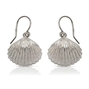 Better Jewelry .925 Sterling Silver Scallop Sea Shell Earrings