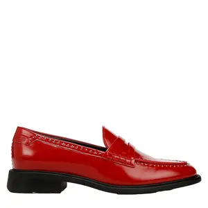 Franco Sarto Eden Patent Studded Loafers Crimson Red  J0852S1600 Women's