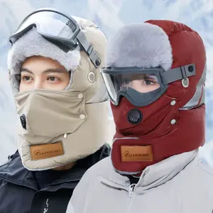 Luxide Men's & Women's Winter Windproof Warm Hats with Thick Velvet Cold Proof Face Shields Cycling Rainproof Snow Hats