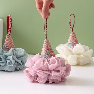 Creative Non-Dispersing Bath Ball Cute Ice Cream Bath Ball Bath Flower Bathing Back Scrubber Bubble Net Bath Scrubber Foam Ball