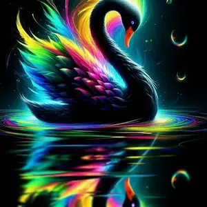 Swan Pattern DIY Diamond Arts Colorful Painting Kit without Frame, DIY 5D Diamond Arts Colorful Painting Kit, Wall Art Decor for Home Living Room Bedroom
