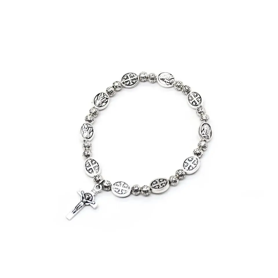 Saint Benedict Beaded Cross Pedant Rosary Rope Bracelets Religious Accessories Gits San Benito