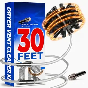 Upgraded 30  Dryer Vent Cleaner Kit with Drill Attachment - Extendable Dryer Vent Cleaner Kit with Brush & 22 Detachable Rods - Compatible with  Vacuum Cleaner