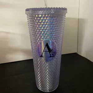 personalize this 24oz studded tumbler with your Initial.