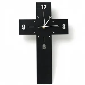 Creative Cross-Shaped Wooden Clock, 40cm Home Decor, Perfect Gift, No Battery Included, Model Xinghao Sangtai6168s