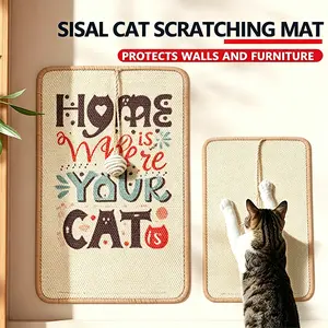 Wall Sisal Cat Scratcher Mat, Indoor Cat Scratching Pad for Furniture & Wall Protection, Durable Pet Scratcher for Cats Kittens