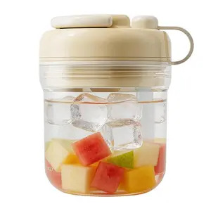 Three-In-One Ice Cube Tray Water Cup, Food Grade Press Ice Maker, Portable Travel Mug with Lid and Straw, Home Use Gift Cup