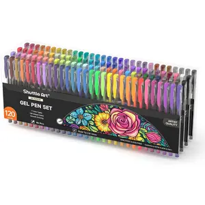 120 Unique Colors (No Duplicates) Gel Pens Gel Pen Set for Adult Coloring Books Art Markers