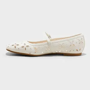 Women's Elsa Eyelet Mary Jane Ballet Flats with Memory Foam Insole - Wild Fable