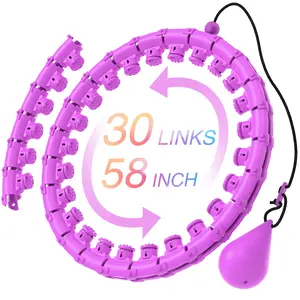 Jkshmyt Weighted Hula Hoop, Large Adjustable Size, 30 Detachable Links, Suitable for Women and Beginners, Adult Exercise Hula Hoop