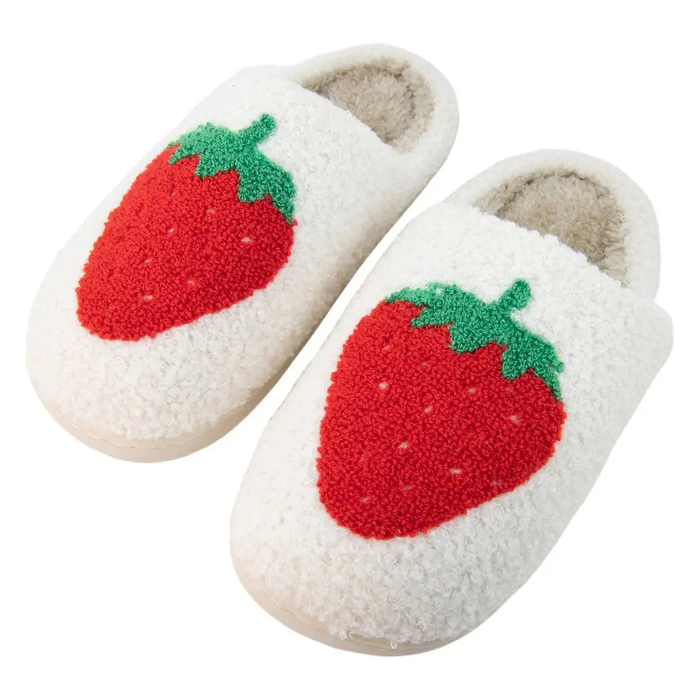 Strawberry Women's Fuzzy House Slippers