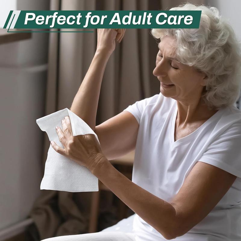 720 Count (12 Packs of 60) Wipes for Adults, 8" X 12" Extra Large Wipes for Incontinence & Cleansing, Body Wipes Bath Wipes - Disposable Shower Wipes for Elderly Bathing No-Rinse - Vitamin E & Aloe AOZITA