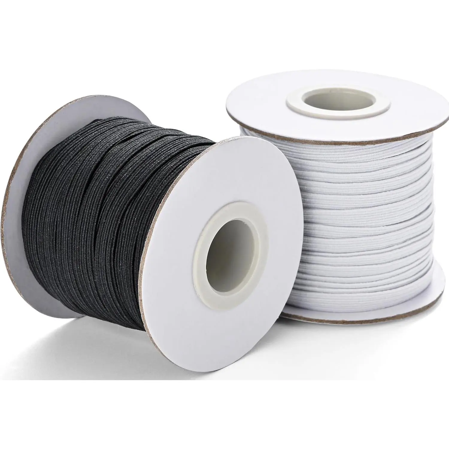 Elastic Band for Sewing, 1/4 Inch 30 Yards 2 Roll Knit Elastic Bands High Elastic Cord for Sewing Waistband and Pants Waist(15 Yard White, 15 Yard Black)