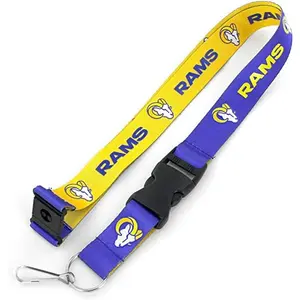 Aminco  22 in. NFL Los Angeles Rams Reversible Lanyard, Navy & Yellow