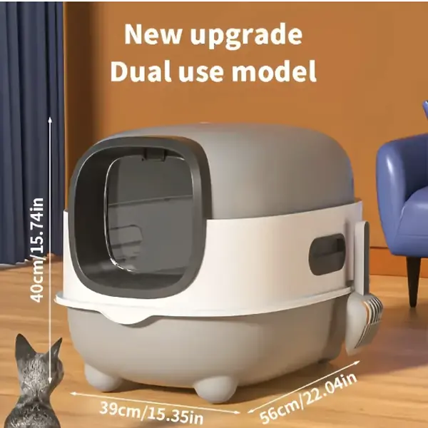 Extra Large Fully Enclosed Cat Litter Box with Odor Control, Litter Box Enclosure, Covered Litter Box | Dual-Use Foldable Rectangular Pet Toilet | Removable Lid,  Easy to Clean, Perfect for Kittens & Household Use