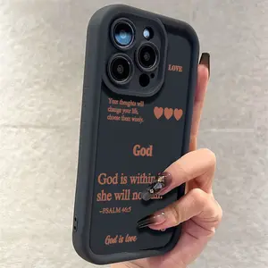 God is Within Her Case for iPhone 17 Air 16 16e 15 14 13 12 11 Pro Max Plus XS X Anti-Scratch Shockproof Soft Silicone Protective Cover with Psalm 46:5 Quote Ultimate Protection