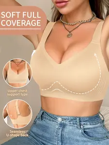 Women's Jelly Bra Lingerie Seamless Adjustable Wide Straps No Underwire Medium Support Slim Fit Lined All Season Sexy Style