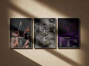 Dstroy Lonely Poster 5 Pack - Minimal Digital Art Prints - Album Cover Wall Decor Set Frames Glossy