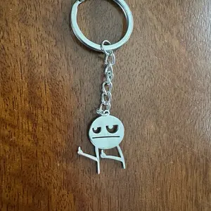 Stainless Stickman Middle Finger Keychain - Simple Design, Keyring Attachment, Lightweight & Versatile Accessory