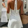 Summer Women's Comfortable & Stylish Soft Polka Dot Print Short Dress Casual Sleeveless Dresses