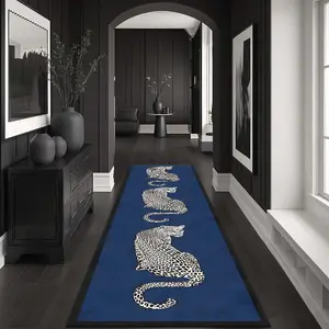 Leopard Pattern Floor Mat, Non-slip Soft Floor Carpet, Decorative Area Rug for Home Living Room Bedroom Study Room, Home Decor, Animal Print Rug