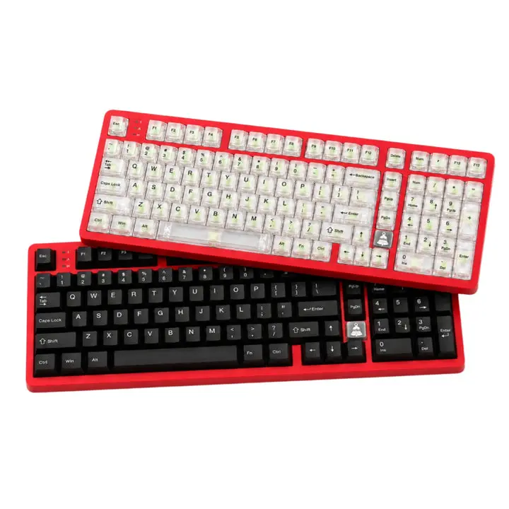 HotBell FireStrike Pro Tri-Mode Mechanical Gaming Keyboard, RGB, 2.4G/Bluetooth/USB-C, 101-Key