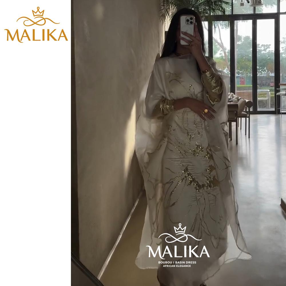 2pcs Set Newdrop Middle Eastern White Flower Brocade Semi Sheer Dress with Soft Lining and Belt Luxury Wedding Party Muslim Kaftan Long Robe