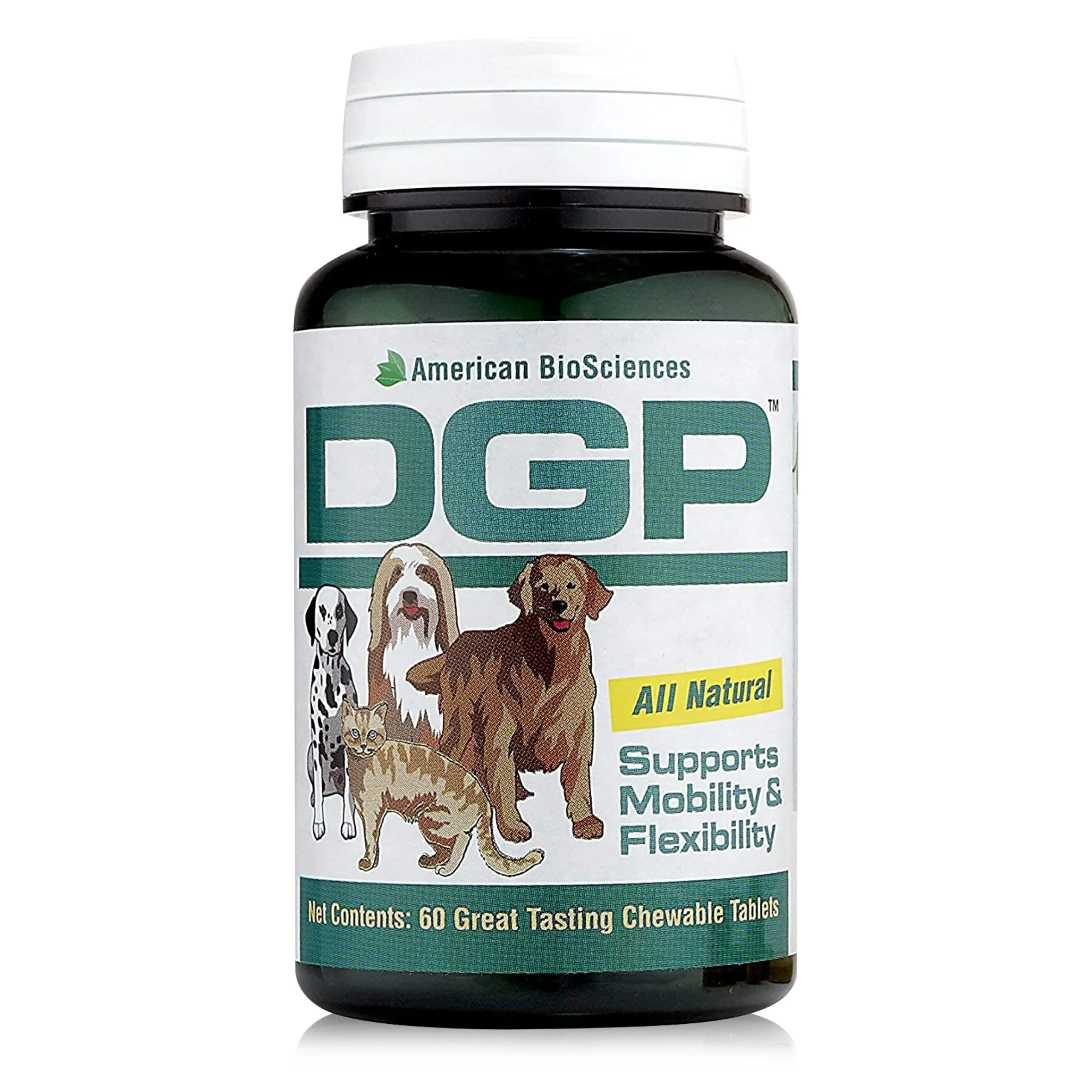 DGP for Pets by American BioSciences, Herbal Joint Support Supplement for Dogs & Cats - 60 All-Natural Chewable Tablets with Turmeric Boswellia Extract for Mobility & Flexibility Support