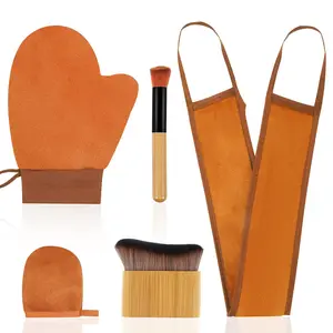 5 in 1 Self Tanner Mitt Applicator Kit - Professional Self Tanning Mitt & Back Applicator, Includes Face Tanner Mitt & Body Brush for Streak-Free, Palm-Free Tan