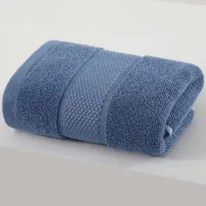 M8896 Woven Striped Luxury Towel (Blue) | Soft and Skin-Friendly | Woven Striped Design, Simple and Sophisticated | Highly Absorbent | A Must-Have for Bathrooms/Hotels/Homes