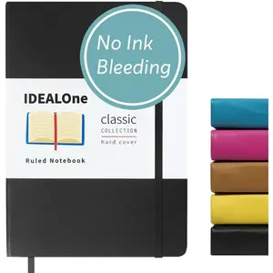 Hardcover Journal Lined–A5 (5.7x8) small notebook, College Ruled Journaling Notebooks,160 pages, 100GSM Thick Paper, Journal for Women, Men, Teens  Black