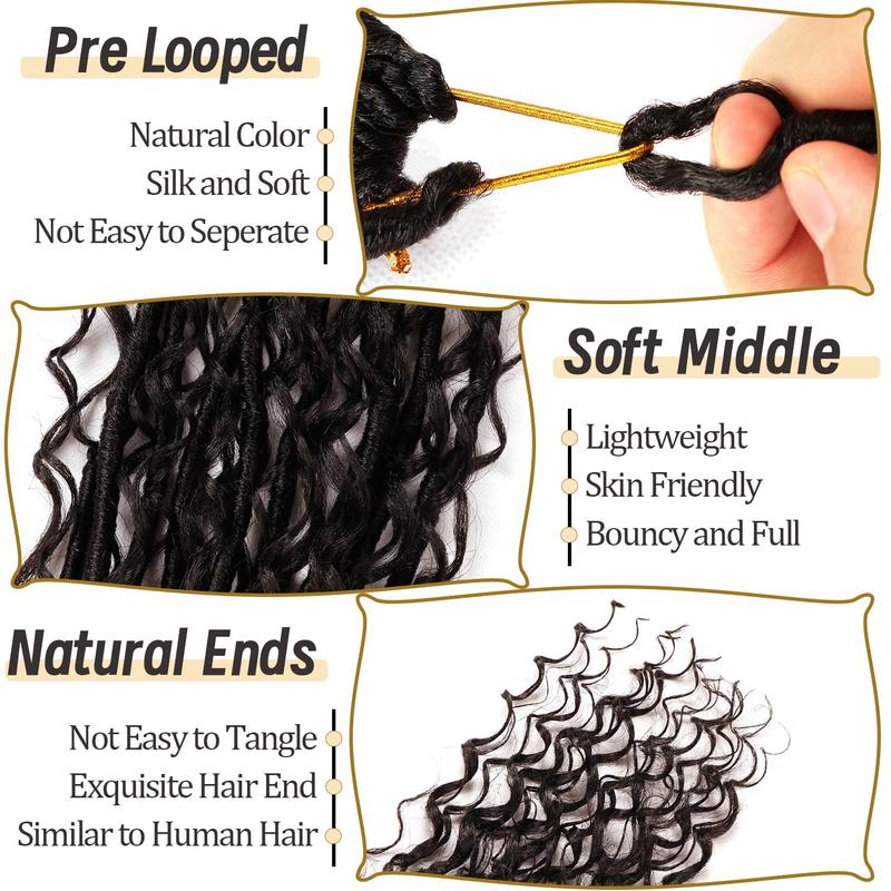 8 Packs Goddess Faux Locs Crochet Hair-24 Inch Boho Soft Locs Crochet Hair for Black Women (#1B, 24 Inch(Pack of 8)) 8 Packs Goddess Faux Locs Crochet Hair-24 Inch Boho Soft Locs Crochet Hair for Black Women (#1B, 24 Inch(Pack of 8))