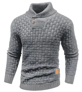 HYPESTFITMen’s Patchwork Knit Sweater – Long Sleeve, Stylish Fall Essential, Versatile & Multicolor