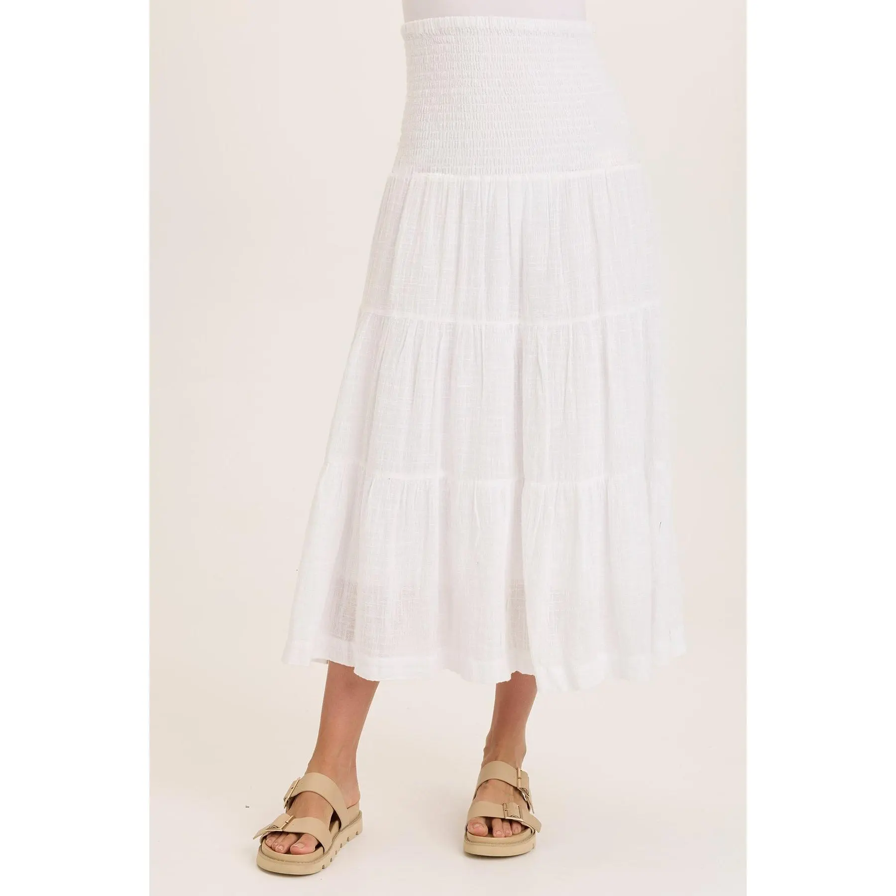 Paigene Gauze Tiered Skirt