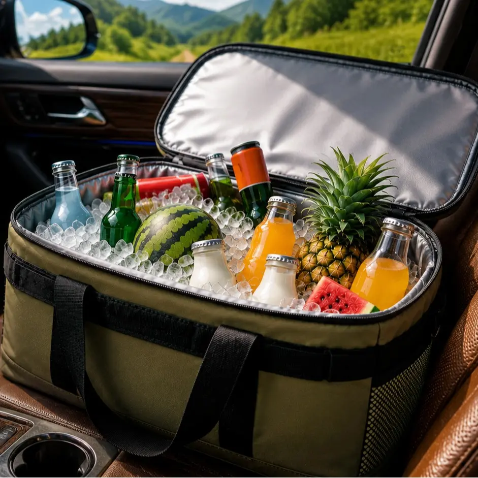 22L Car Cooler Bag Insulated Lunch Tote, Leakproof Portable Ice Cooler for Road Trips, Camping, Picnic, Beach, Grocery Shopping, Keeps Cold Up to 12H Insulated Cooler Tote Portable Ice Bag Soft Cooler Bag Travel Cooler #CarCoolerBag#RoadTripEssentials