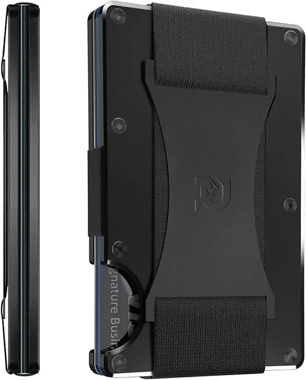 Wallet For Men, Slim Wallet For Men - Thin as a Rail, Minimalist Aesthetics, Holds up to 12 Cards, RFID Safe, Blocks Chip Readers, Titanium Wallet Wit