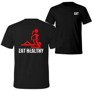 220g Men 1Pcs Casual Comfortable 100%25 Cotton Double - Sided Digital Printing T - Shirt With Healthy Lifestyle Theme