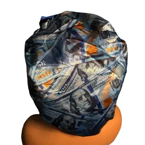 Benjamins Hundreds Blue Reversible Hair Bonnet - Versatile Design for Stylish Wardrobe Accessory & Unique Trendy Touch
