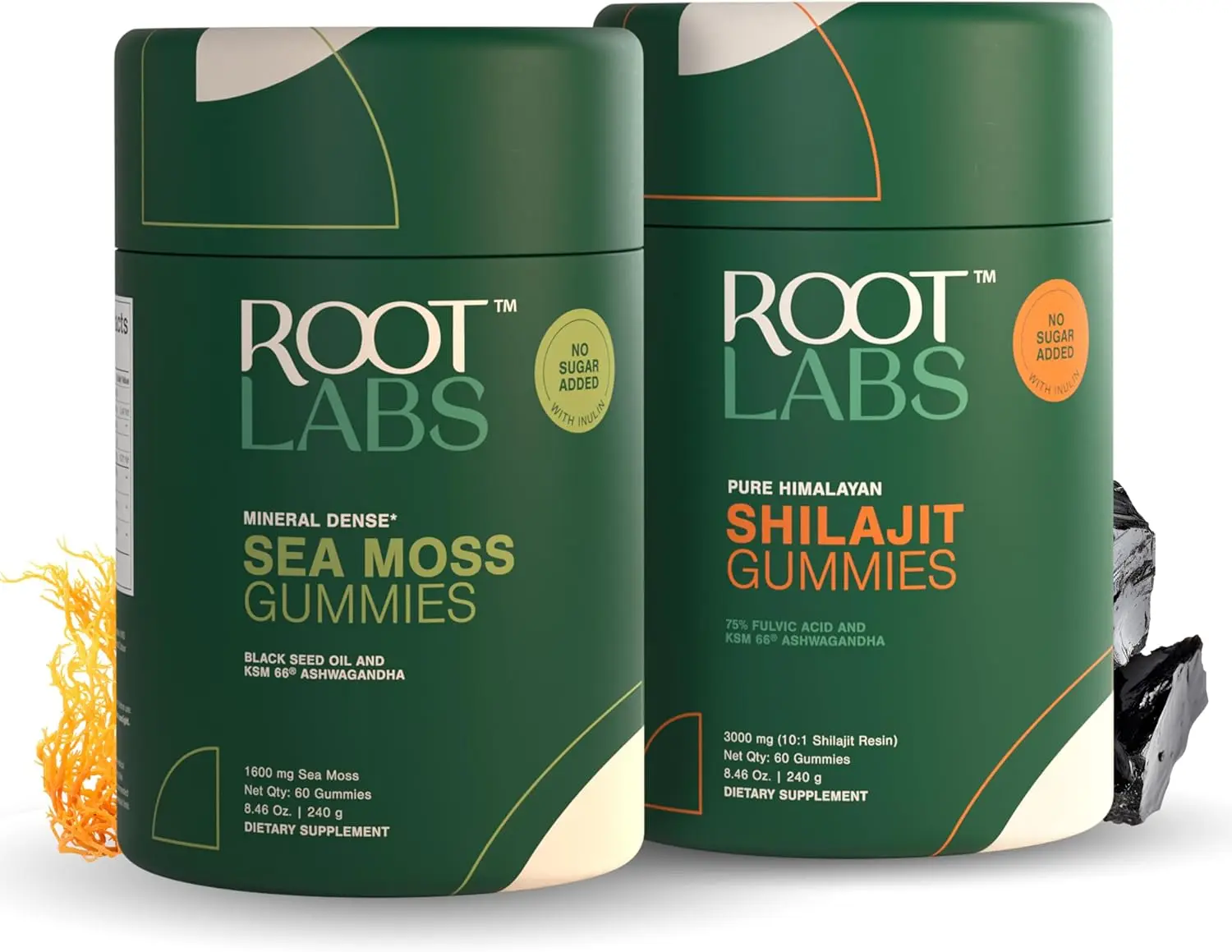 ROOT LABS 10-in-1 Natural Alpha Shilajit Gummies - 4000 mg Pure Himalayan Shilajit, Tongkat Ali, Maca Root, ShilAbsorb Bioavailability Tech - Sugar-Free, Vegan, 60 Count for Adults Natural Edible Supplement Dietary Optimum Vitamin Supplement Edible
