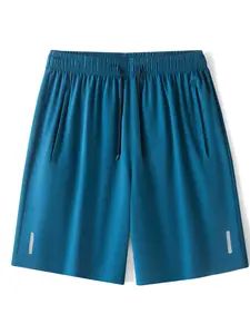 Men's Ice Silk Gym Shorts Outdoor Fitness Running Casual Quick-Dry Half-Length Pants, Summer Woven Fabric, Sporty Style, Breathable Fitness Shorts