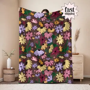 Flower Piano Surprise Song Throw Blanket It Was Rare Acoustic Teenage Girl Christmas Gift Woven Tapestry Eras Subtle Floral