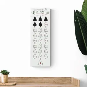Christmas Advent Countdown Calendar Tempered Glass Dry Erase Modern Wall-mounted Home Decor