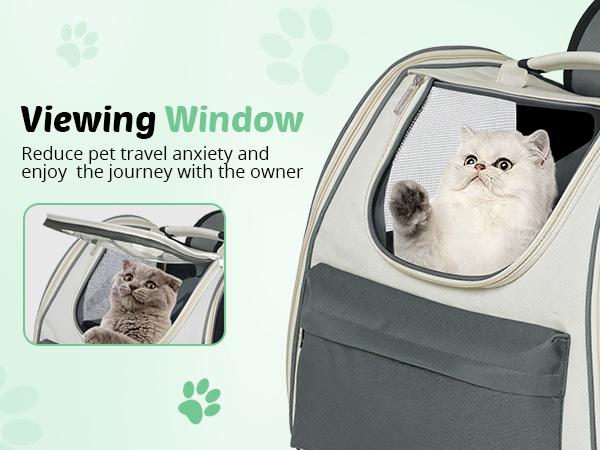 PetCozife Cat Backpack Carrier, Expandable Roomy Pet Carrier Backpack, For Medium Cat Small Dog Puppy Under 18lbs, Breathable Foldable Dog  Backpack, Travel Airline Approved for Camping Outdoor, for Cat Lovers Animal Carrier, Gray Large