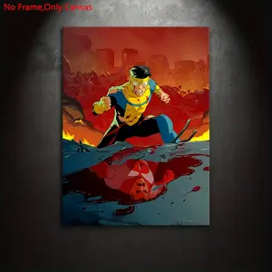 1 piece/set frameless canvas painting print poster, classic American comic book style art, Mark Grayson, a perfect gift for animation enthusiasts, ideal gift for bedroom, living room, dorm hallway, kitchen, mural, wall decoration, room decoration