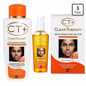E de B CT+ Clear Therapy Extra Lotion + Soap+ Serum With Carrot Oil (3 Pack)